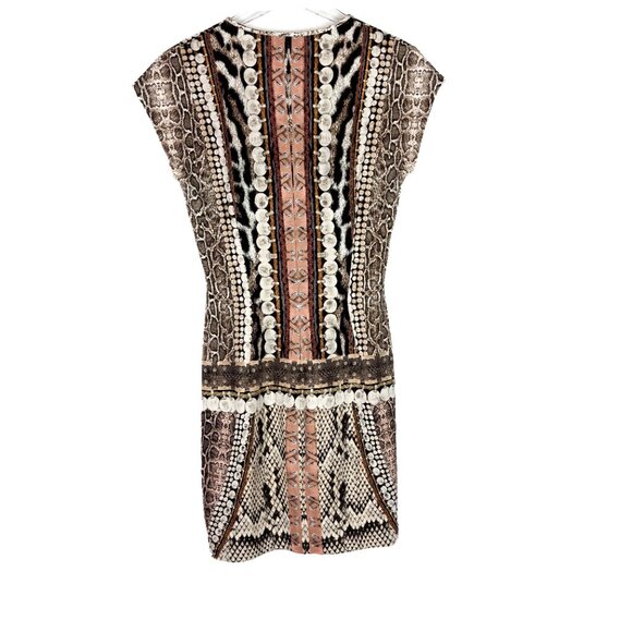 Just Cavalli Mixed Print Cap Sleeve Scoopneck Bodycon Mini Dress Size Medium M - Picture 8 of 11